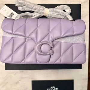 New Coach Purple Lavender Quilted Leather TABBY 26 Shoulder Bag CP147